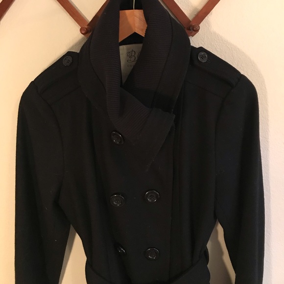 Black peacoat, oversized collar - Picture 5 of 7
